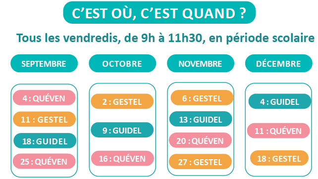 Planning ouverture Lieu Parent Enfant de septembre à décembre 2026