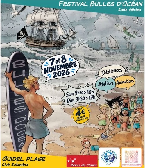 Affiche festival bulles d'océan BD Samedi 7 et dimanche 8 novembre à Belambra à Guidel-Plages